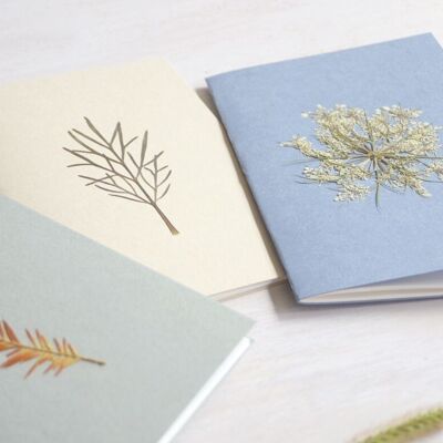 Set of 10 A6 herbarium notebooks • real pressed plants • decreasing price