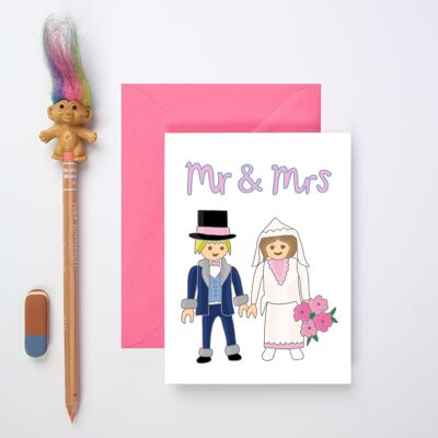 Sr. y Sra. Tarjeta de felicitación | Tarjeta de boda linda | Tarjeta de amor