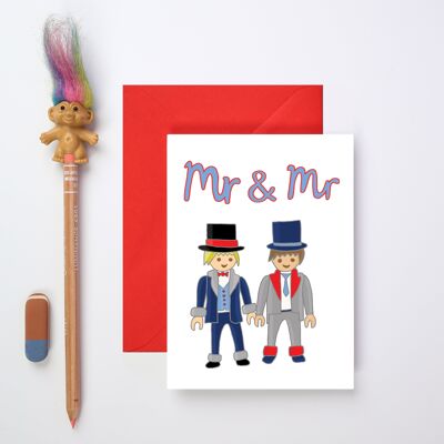 M. et M. Carte de vœux | Carte de mariage mignonne | Fierté Amour