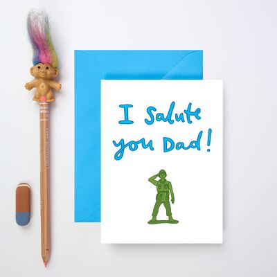 Ich grüße dich, Papa!| Lustige Vatertagskarte | Armee-Vater