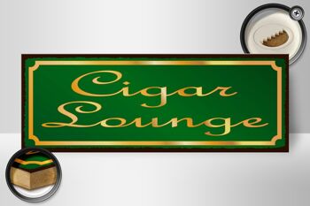 Panneau en bois disant 27x10cm Cigar Lounge Cigar Lounge Décoration 2