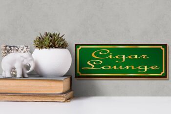 Panneau en bois disant 27x10cm Cigar Lounge Cigar Lounge Décoration 3