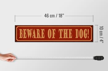 Panneau en bois disant 46x10cm attention au chien Attention chien signe 4