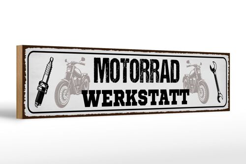 Holzschild Spruch 46x10cm Motorrad Werkstatt Werkzeug Deko Schild