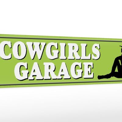 Holzschild Straßenschild 46x10cm Pinup Cowgirls Garage Deko Schild