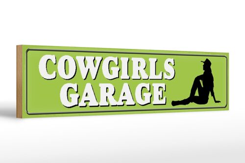 Holzschild Straßenschild 46x10cm Pinup Cowgirls Garage Dekoration