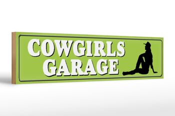 Panneau de rue en bois 46x10cm, décoration de Garage Pinup Cowgirls 1