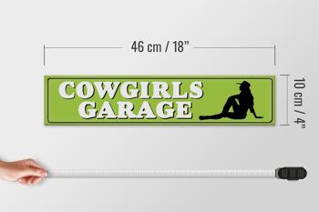 Panneau de rue en bois 46x10cm, décoration de Garage Pinup Cowgirls 4