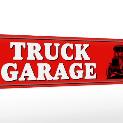 Holzschild Straßenschild 46x10cm Truck Garage LKW Dekoration