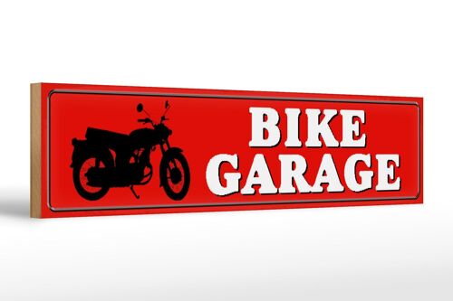 Holzschild Straßenschild 46x10cm Bike Garage Motorrad Deko Schild
