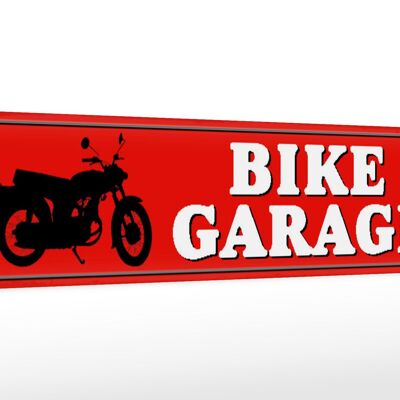 Holzschild Straßenschild 46x10cm Bike Garage Motorrad Dekoration