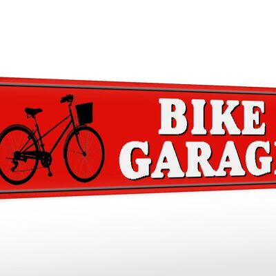 Holzschild Straßenschild 46x10cm Bike Garage Fahrrad Deko Schild