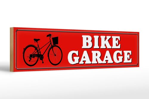 Holzschild Straßenschild 46x10cm Bike Garage Fahrrad Dekoration