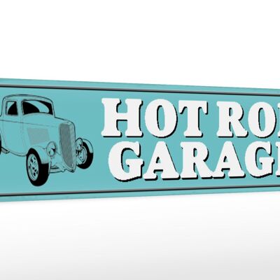 Holzschild Straßenschild 46x10cm Hot rod Garage Auto Dekoration