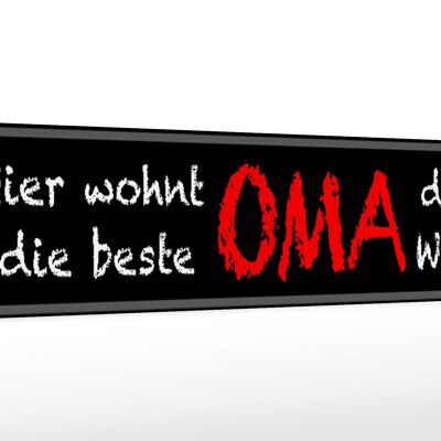 Holzschild Spruch 46x10cm hier wohnt beste OMA der Welt Dekoration