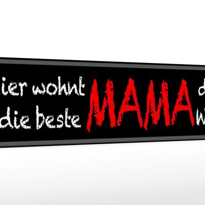 Cartel de madera que dice 46x10cm la mejor MAMA del mundo vive aquí decoración