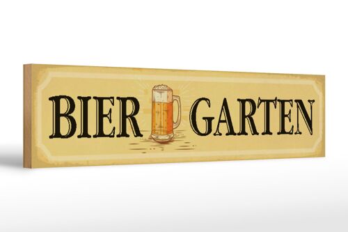 Holzschild Straßenschild 46x10cm Biergarten Bier Kneipe Dekoration