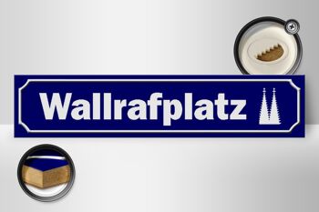 Panneau de rue en bois 46x10cm, panneau décoratif Wallrafplatz Cologne 2