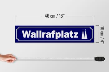 Panneau de rue en bois 46x10cm, panneau décoratif Wallrafplatz Cologne 4