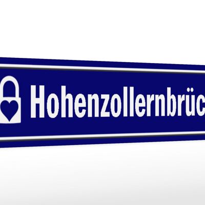 Holzschild Straßenschild 46x10cm Hohenzollernbrücke Köln Deko Schild