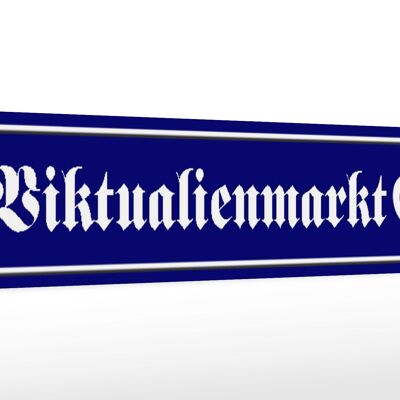 Letrero de madera cartel de calle 46x10cm Viktualienmarkt decoración pretzel