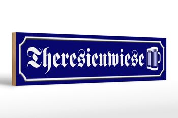 Panneau de rue en bois 46x10cm Panneau décoratif de bière Theresienwiese 1
