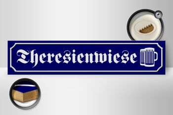 Panneau de rue en bois 46x10cm Panneau décoratif de bière Theresienwiese 2