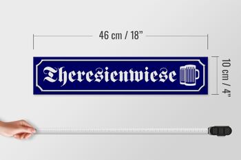 Panneau de rue en bois 46x10cm Panneau décoratif de bière Theresienwiese 4