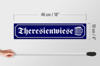 Panneau de rue en bois 46x10cm Décoration de bière Theresienwiese 4