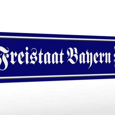 Holzschild Straßenschild 46x10cm Freistaat Bayern Wappen Dekoration