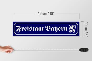 Panneau de rue en bois 46x10cm, décoration avec armoiries de l'État libre de Bavière 4