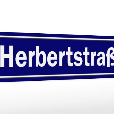 Holzschild Straßenschild 46x10cm Herbertstraße Hamburg Deko Schild