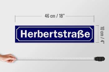 Panneau de rue en bois 46x10cm Herbertstrasse Hamburg décoration 4