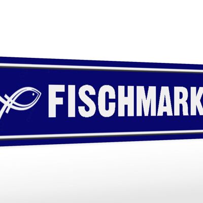 Wooden sign street sign 46x10cm fish market decoration