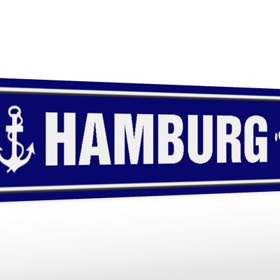 Holzschild Straßenschild 46x10cm Hamburg Anker meine Perle Schild