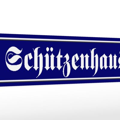 Holzschild Straßenschild 46x10cm Schützenhaus Dekoration