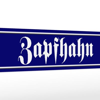 Holzschild Straßenschild 46x10cm Zapfhahn Kneipe Bar Bier Schild