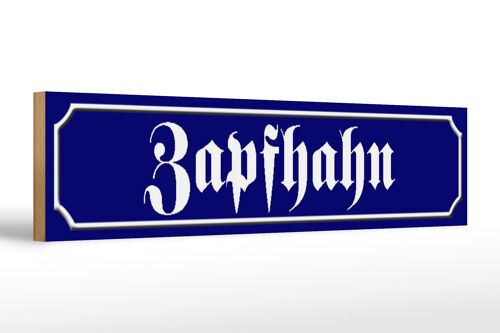 Holzschild Straßenschild 46x10cm Zapfhahn Kneipe Bar Bier