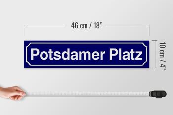 Panneau de rue en bois 46x10cm, panneau décoratif Potsdamer Platz Berlin 4