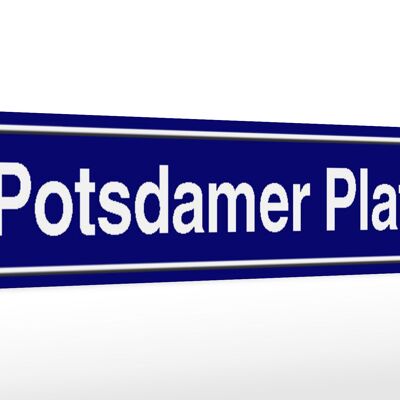 Panneau de rue en bois 46x10cm, décoration Potsdamer Platz Berlin