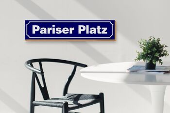 Panneau de rue en bois 46x10cm, panneau décoratif Pariser Platz Berlin 3