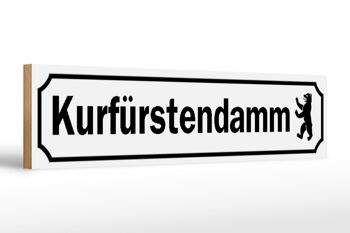 Panneau de rue en bois 46x10cm Kurfürstendamm Berlin panneau décoratif 1