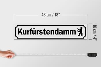 Panneau de rue en bois 46x10cm Kurfürstendamm Berlin panneau décoratif 4