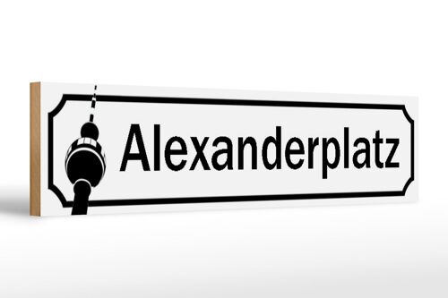 Holzschild Straßenschild 46x10cm Alexanderplatz Berlin Dekoration