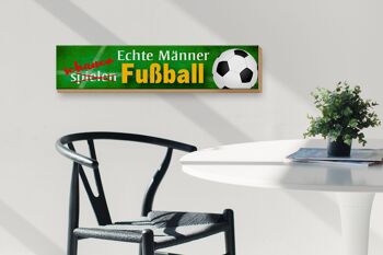 Panneau en bois disant 46x10cm, signe décoratif de vrais hommes regardant le football 3