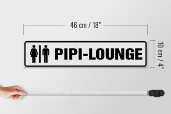 Panneau de rue en bois 46x10cm PIPI LOUNGE homme femme toilette 4