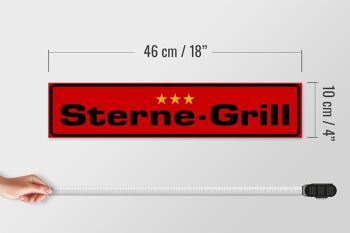 Panneau de rue en bois 46x10cm 3 étoiles - Srill Grilling 4