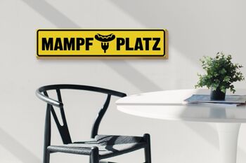 Panneau en bois indiquant 46x10cm Mampf Platz Food Restaurant Décoration 3