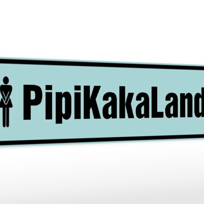 Holzschild Spruch 46x10cm PipiKakaLand Männer Frauen WC Dekoration