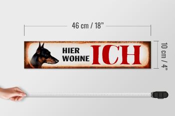 Panneau de rue en bois 46x10cm Le chien Doberman vit ici 4